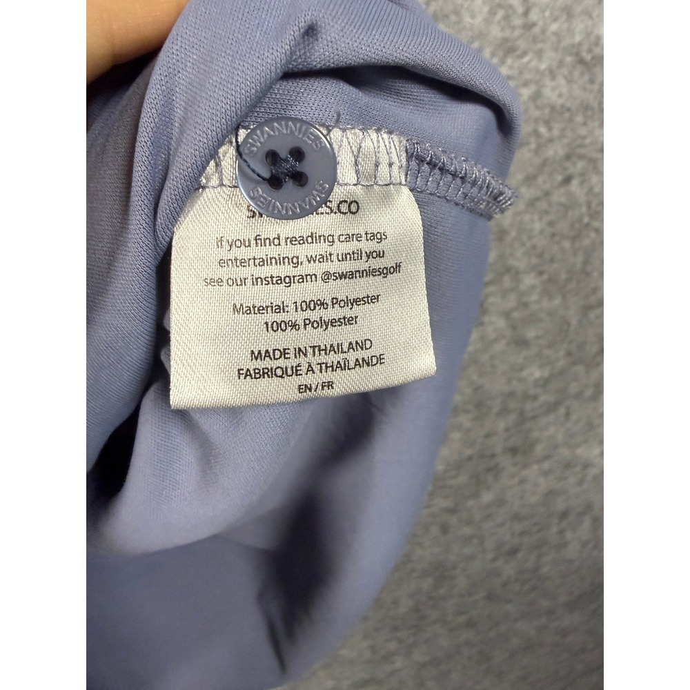 Swannies Mens Floral Golf Polo Shirt 2XL Blue Purple‎ Performance Short Sleeve - Picture 4 of 5